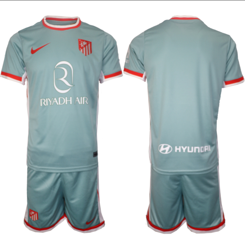 Men 2024-2025 Club Atletico Madrid away green Blank Soccer Jersey->customized nfl jersey->Custom Jersey